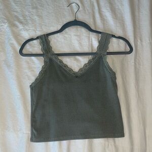 American Eagle Ribbed Lacey Tank